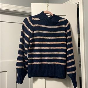 Madewell Striped Metcalf Mockneck Sweater